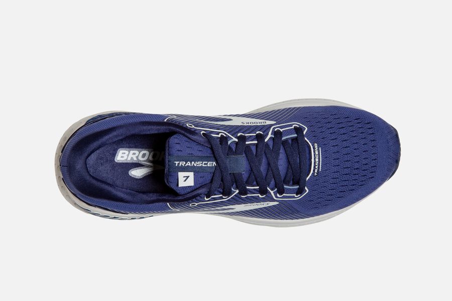 Brooks Transcend 7 Road Running Shoes Mens - Navy/Silver - APDFK-2953